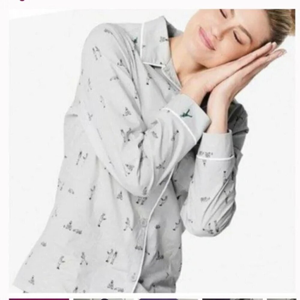 Figs Women's Grey Night Shift Pajama Top size XS medical professional cozy comfy